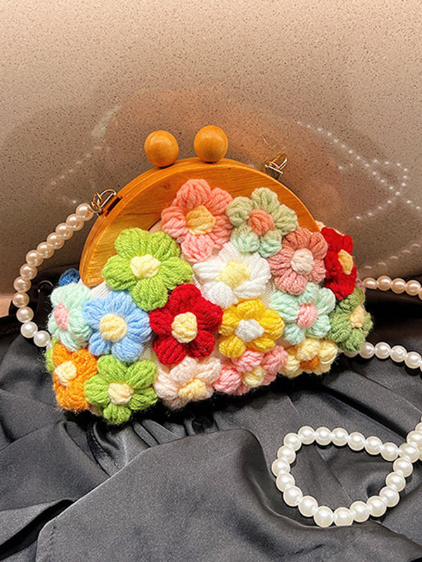Sac à main à chaîne, en forme de fleur