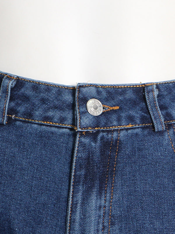 Bas de pantalon en Jean, jambes larges, amples, fendues, avec grandes poches, originales