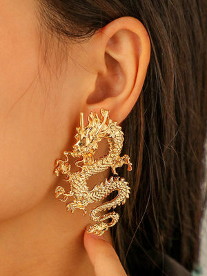 Boucles d'oreilles pendantes en forme d'animal, couleur unie