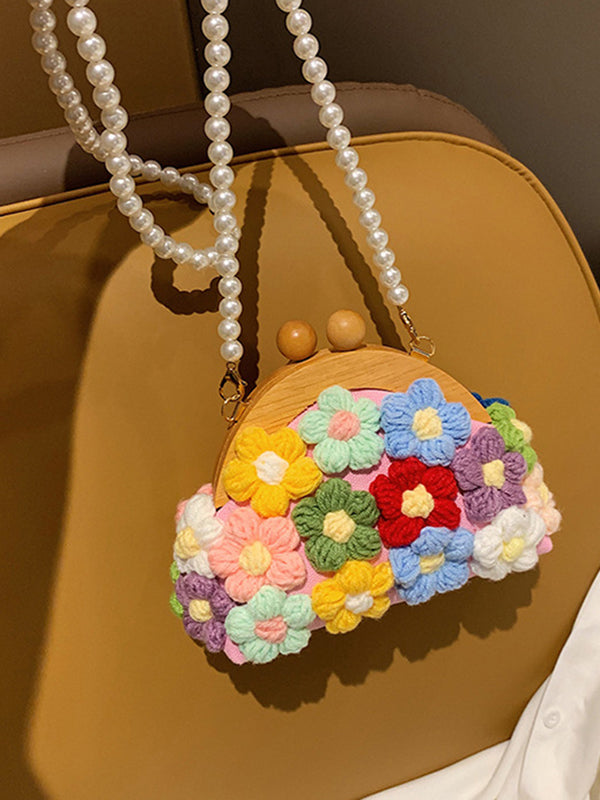 Sac à main à chaîne, en forme de fleur