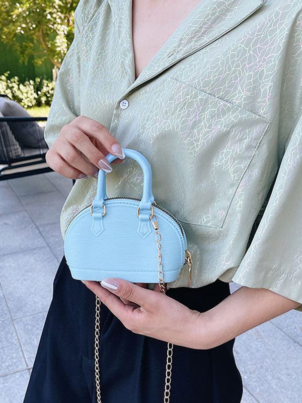 Sac besace géométrique à chaîne, à fermeture éclair