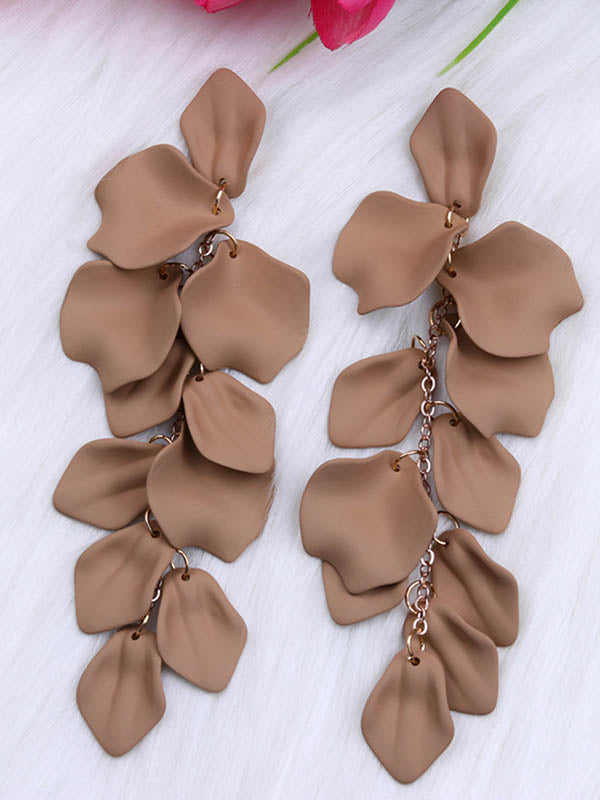 Boucles d'oreilles à chaîne, en forme de fleur