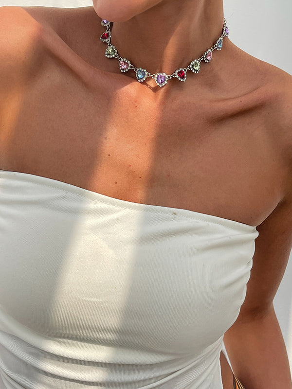 Collier géométrique en forme de cœur