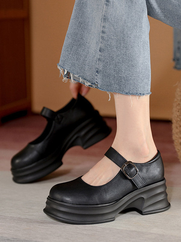 Chaussures à plateforme Mary Janes avec boucle de ceinture