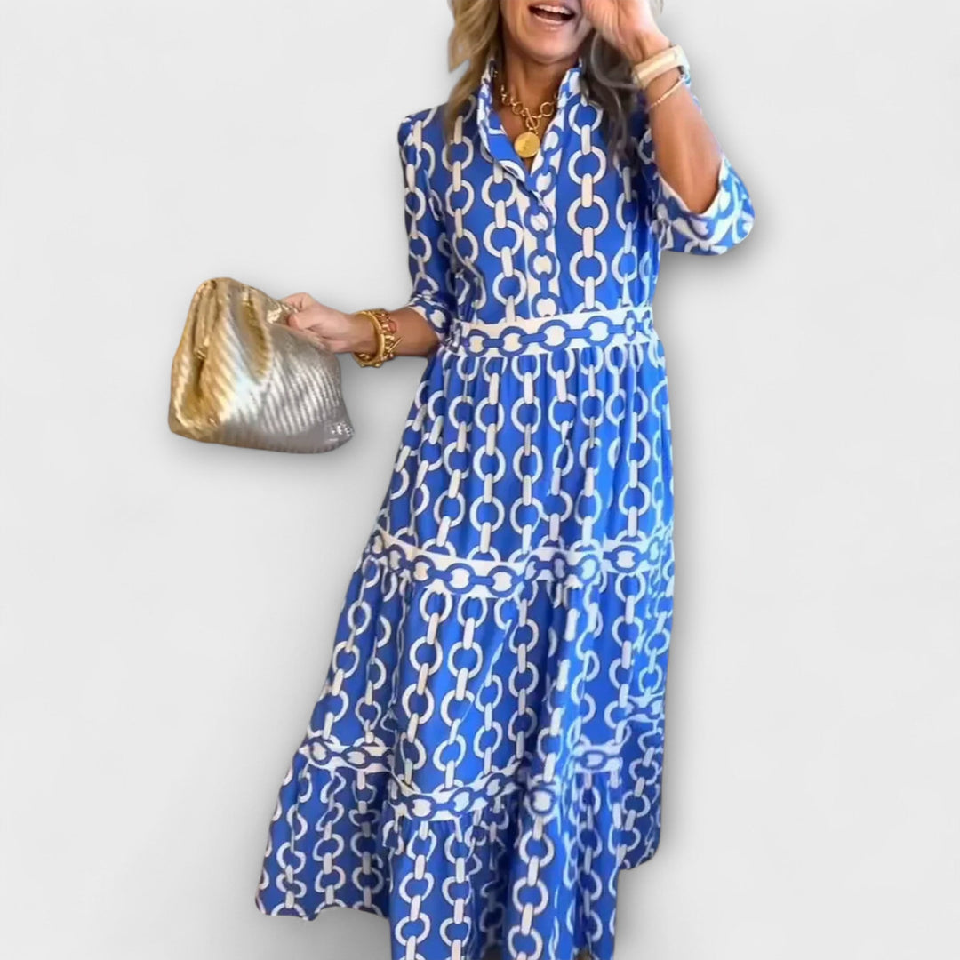 Loradia – Robe midi avec imprimé chaîne