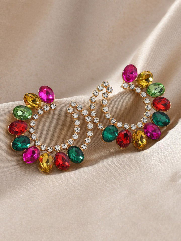 Boucles d'oreilles géométriques à strass
