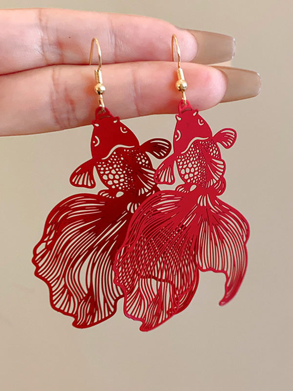 Boucles d'oreilles pendantes en forme d'animal