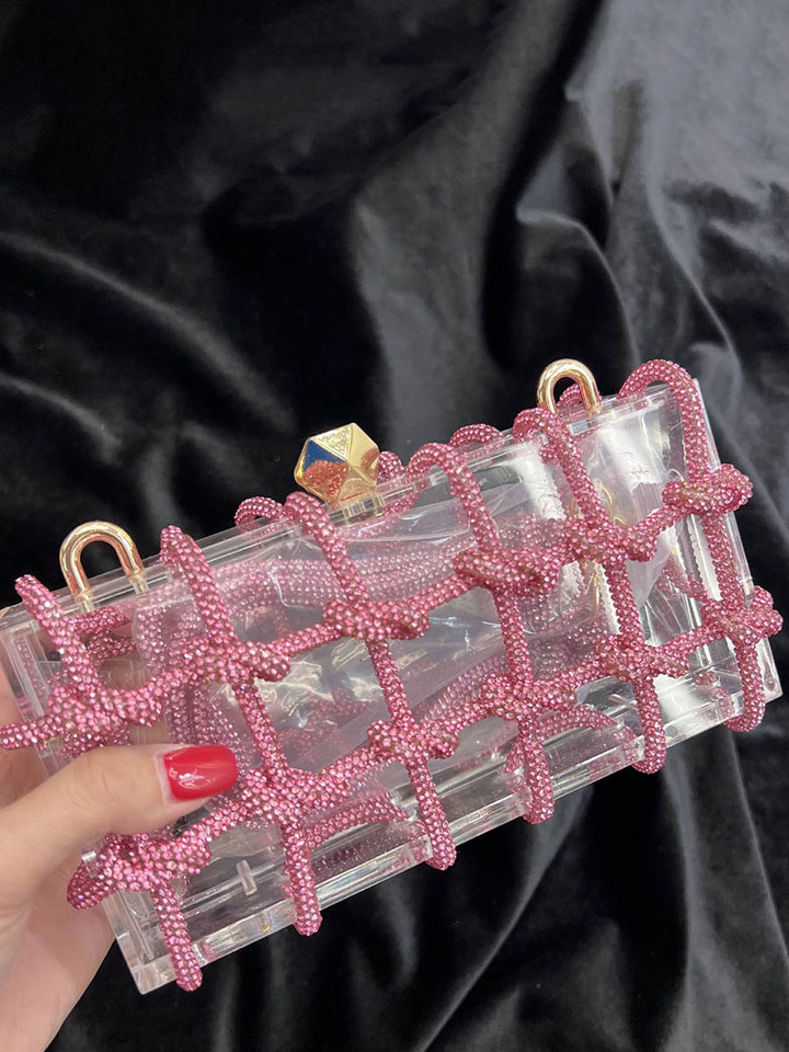 Sac besace brillant géométrique