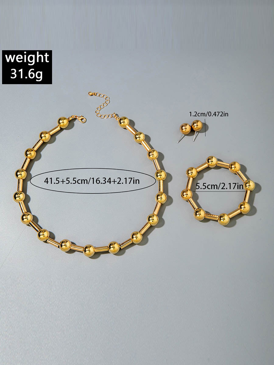 Parure collier et boucles d'oreilles géométrique couleur unie