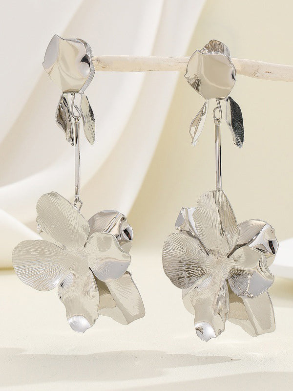Boucles d'oreilles pendantes géométriques en forme de fleur