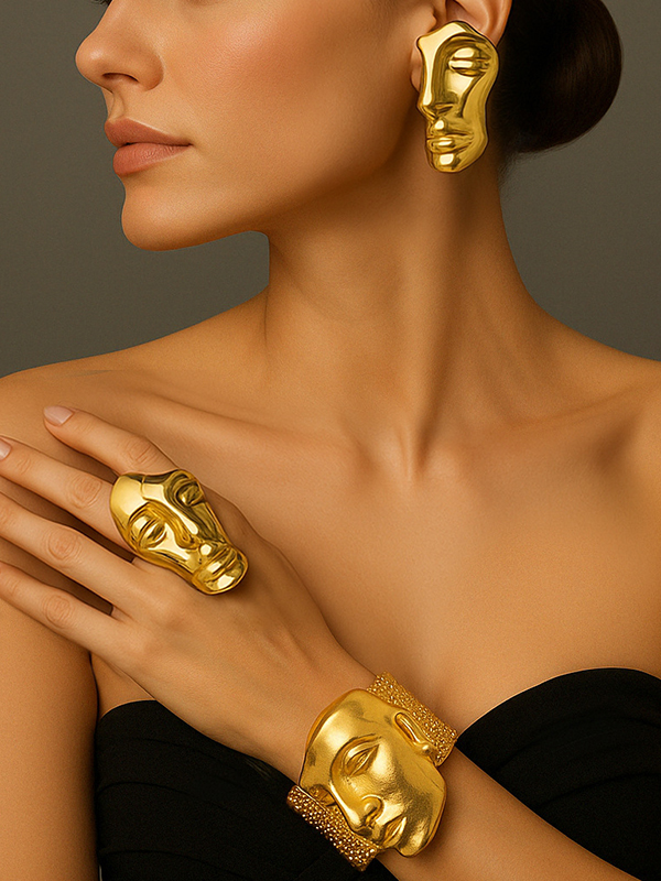 Forme de masque Accessoires de bracelets Boucles d'oreilles Accessoires Bagues Accessoires
