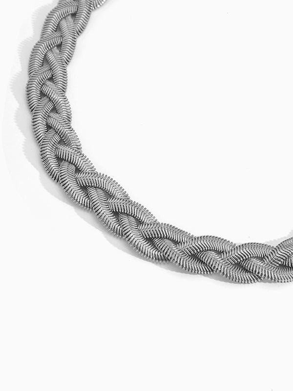 Collier ras du cou réglable en chaîne serpent