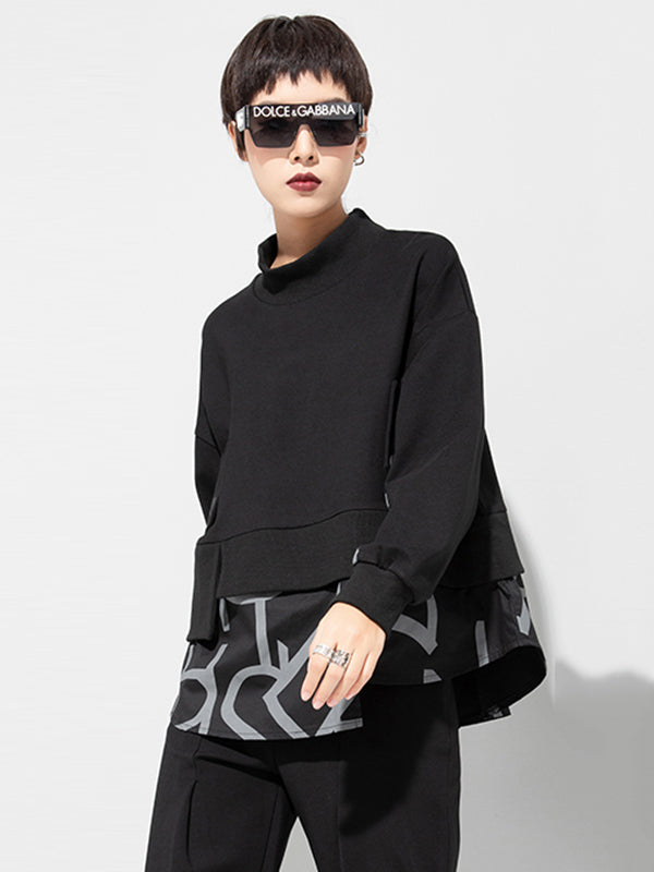 Sweat-shirt à empiècements, effet deux pièces