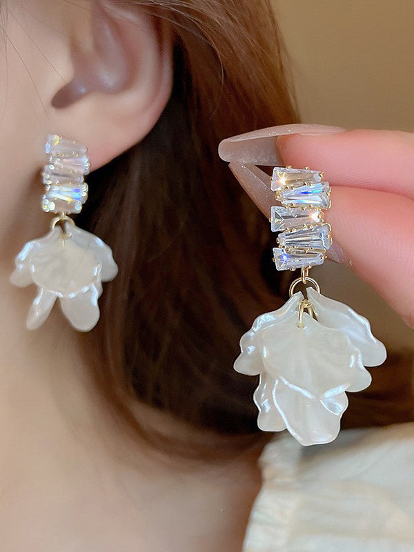 Boucles d'oreilles pendantes géométriques à strass