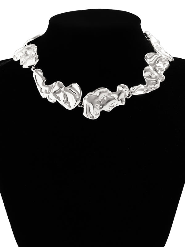 Collier géométrique délicat couleur unie