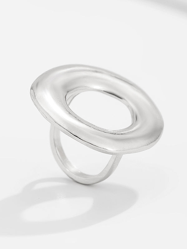 Bague géométrique ajourée normcore, couleur unie