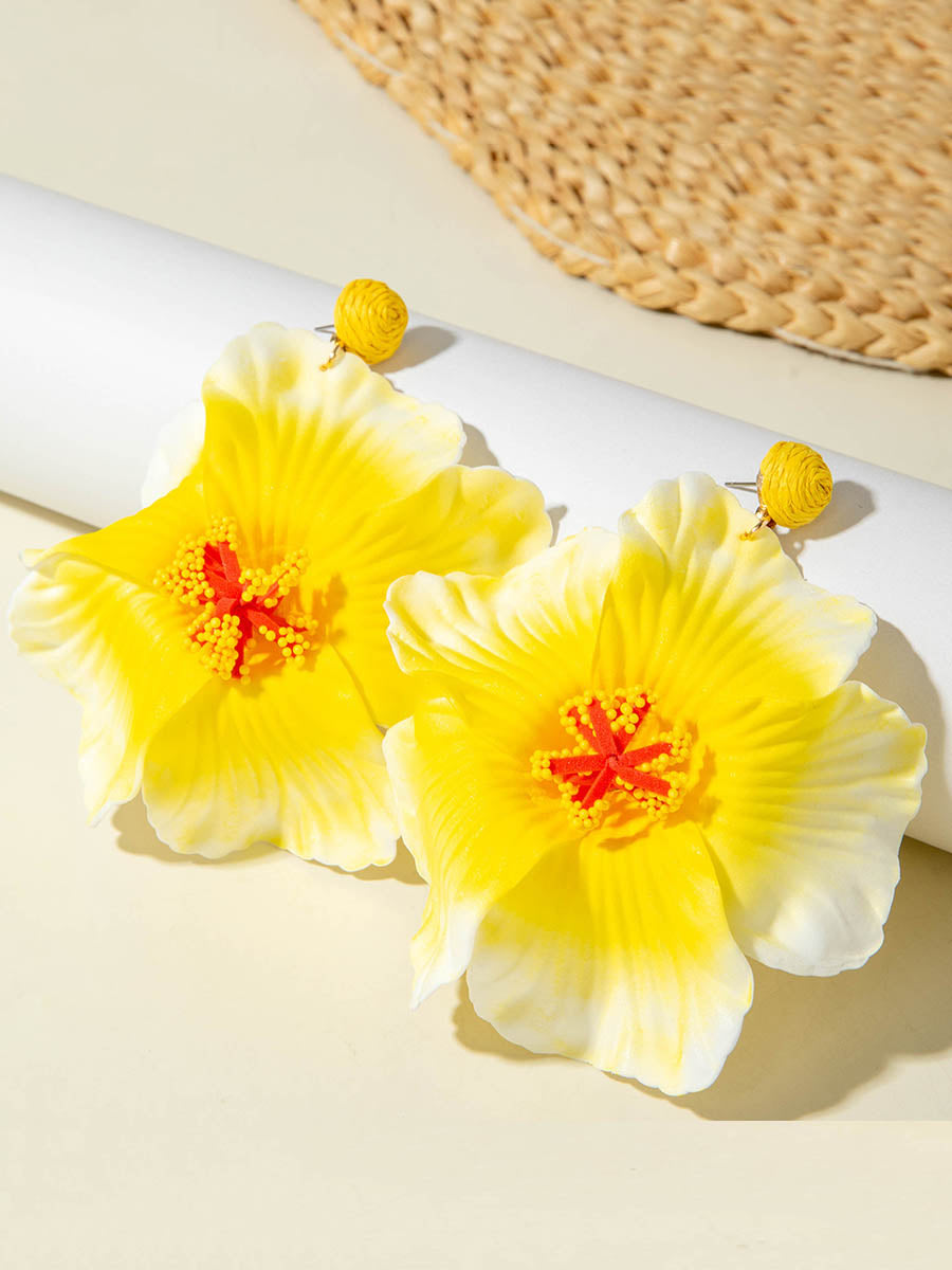 Boucles d'oreilles pendantes en forme de fleur