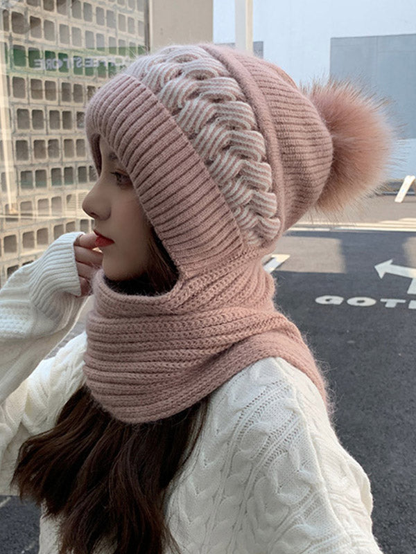 Ensemble écharpe et bonnet en jacquard, 7 coloris