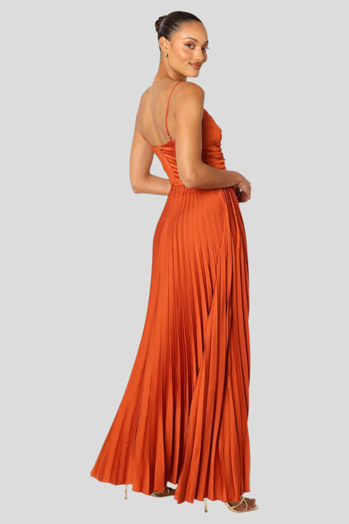 Elise – Robe midi plissée pour occasions élégantes