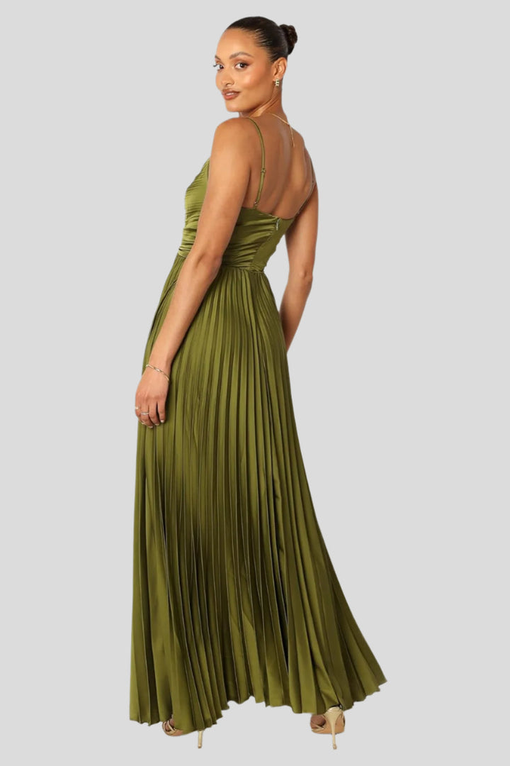 Elise – Robe midi plissée pour occasions élégantes