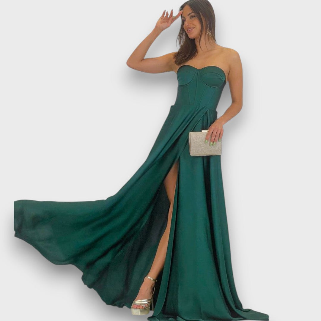 Victoria – Robe de soirée sans épaules avec lacets au dos