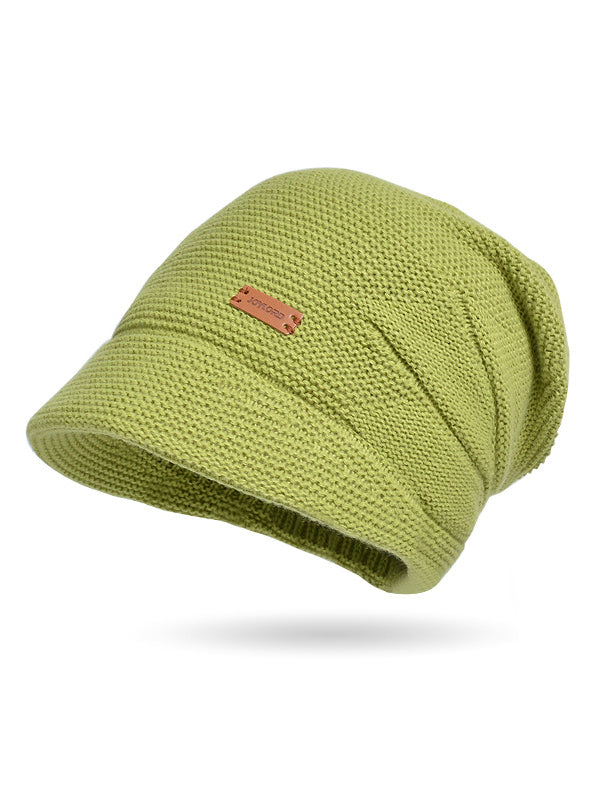 Chapeaux à empiècements de couleur unie à bord plat Chapeaux tricotés