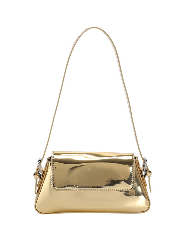 Sac à main géométrique à fermeture éclair, couleur unie