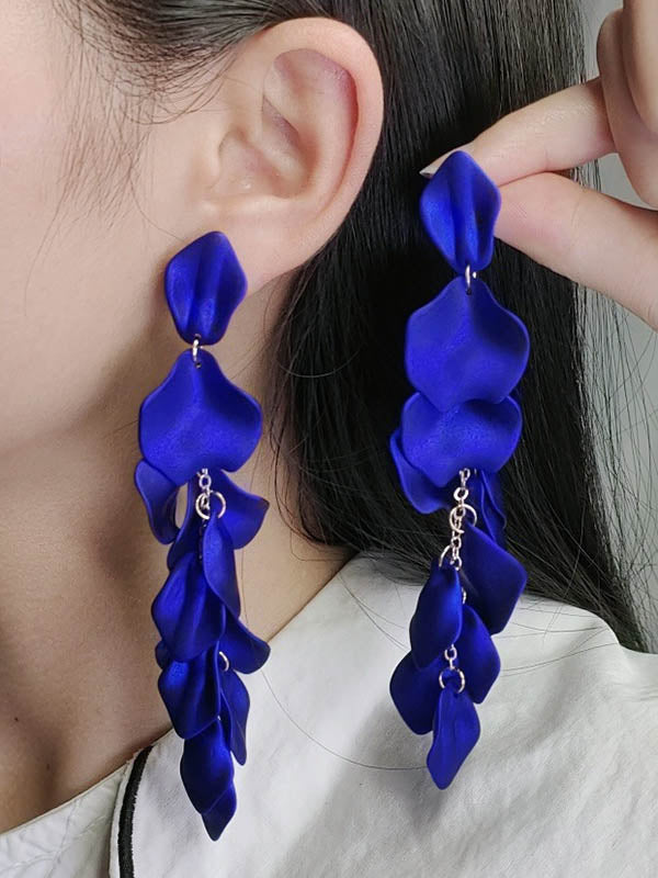 Boucles d'oreilles à chaîne, en forme de fleur