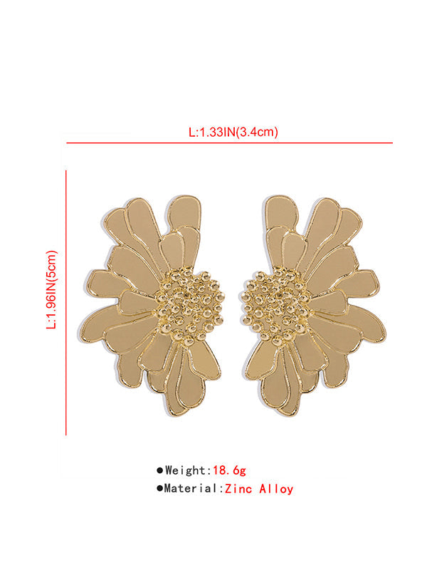 Boucles d'oreilles fleur en alliage vintage