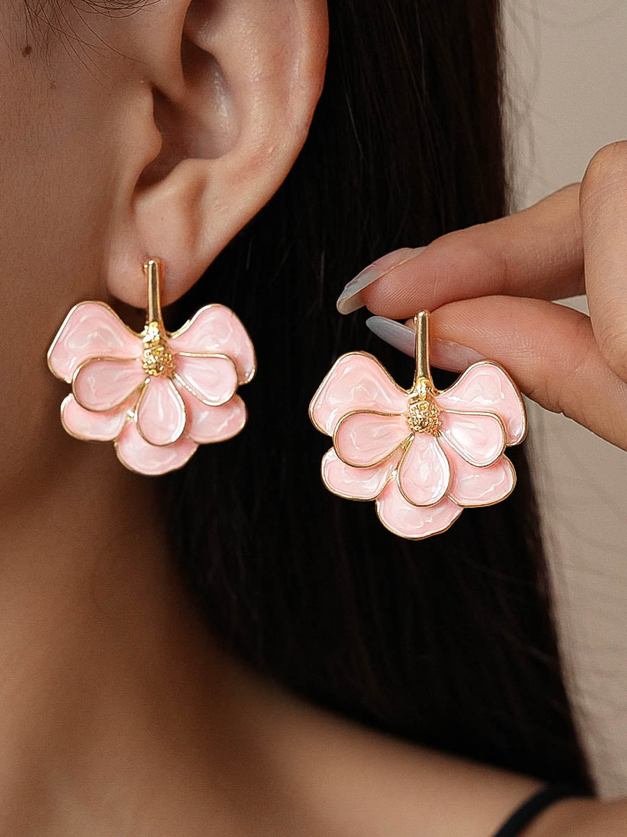 Boucles d'oreilles pendantes en forme de fleur