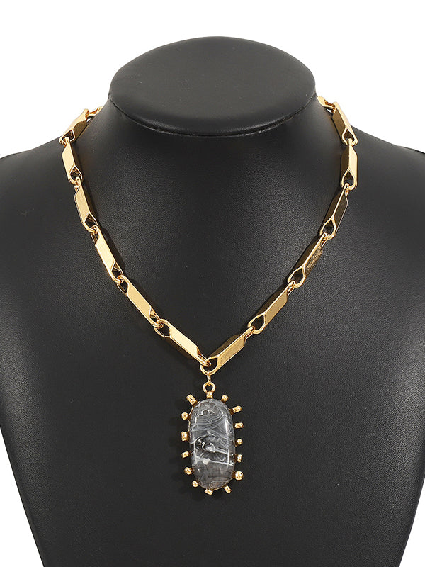 Collier géométrique normcore, à chaîne