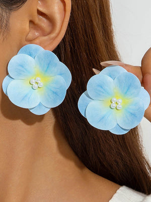 Boucles d'oreilles pendantes en forme de fleur