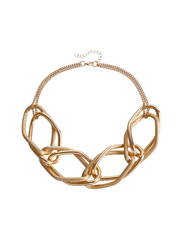 Collier géométrique à chaîne, couleur unie
