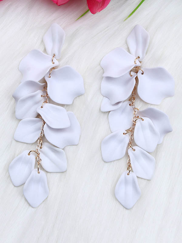 Boucles d'oreilles à chaîne, en forme de fleur
