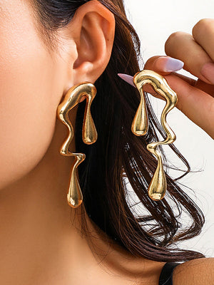 Boucles d'oreilles pendantes géométriques couleur unie