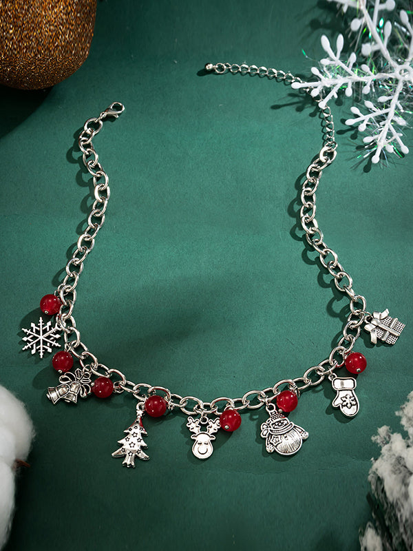 Collier géométrique à pompons