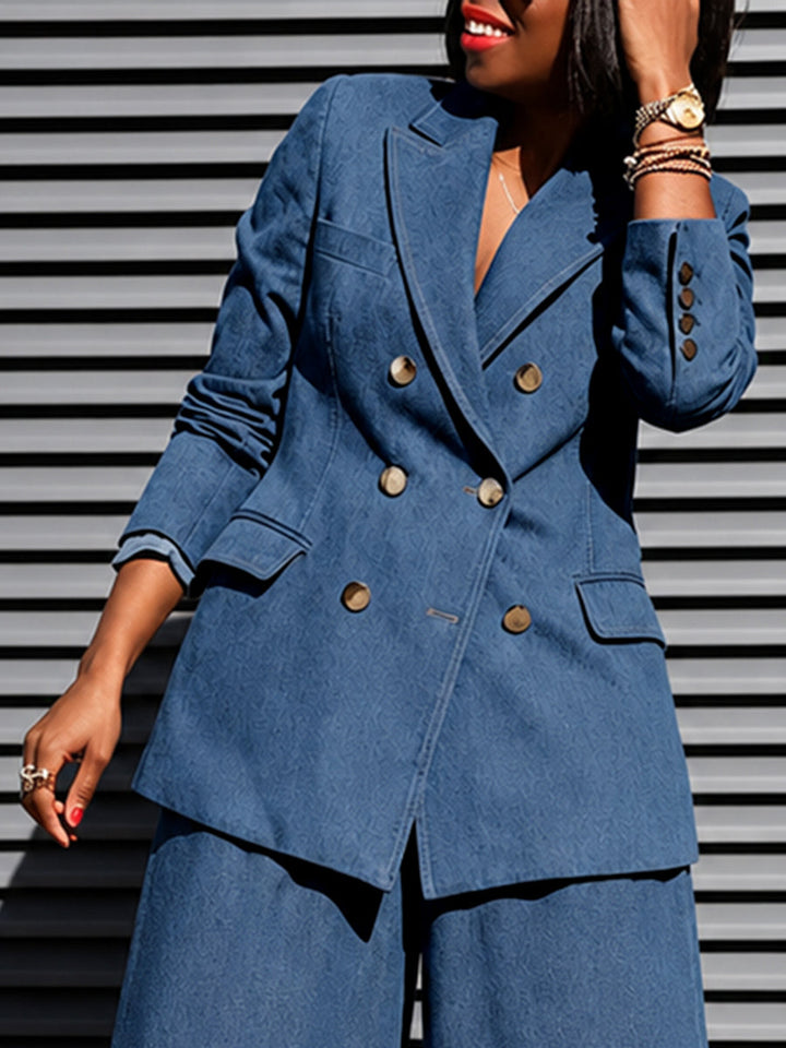 Veste boutonnée ample à empiècements, à manches longues, à col cranté, couleur unie