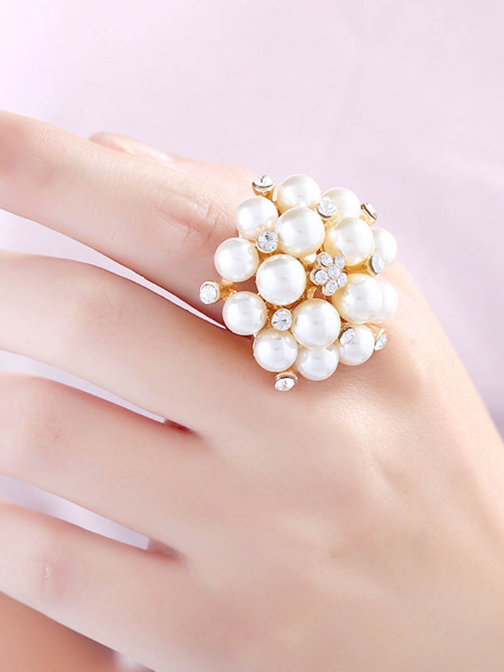 Bague réglable géométrique en forme de fleur