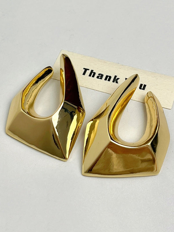 Boucles d'oreilles pendantes géométriques ajourées normcore