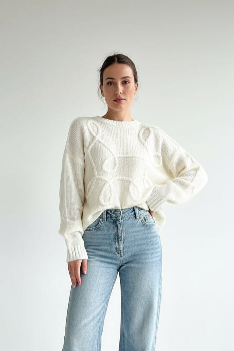 Sienna | Pull en tricot surdimensionné pour femmes avec col rond