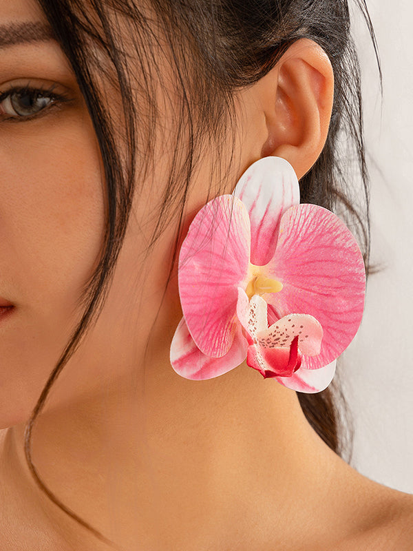 Boucles d'oreilles pendantes en forme de fleur