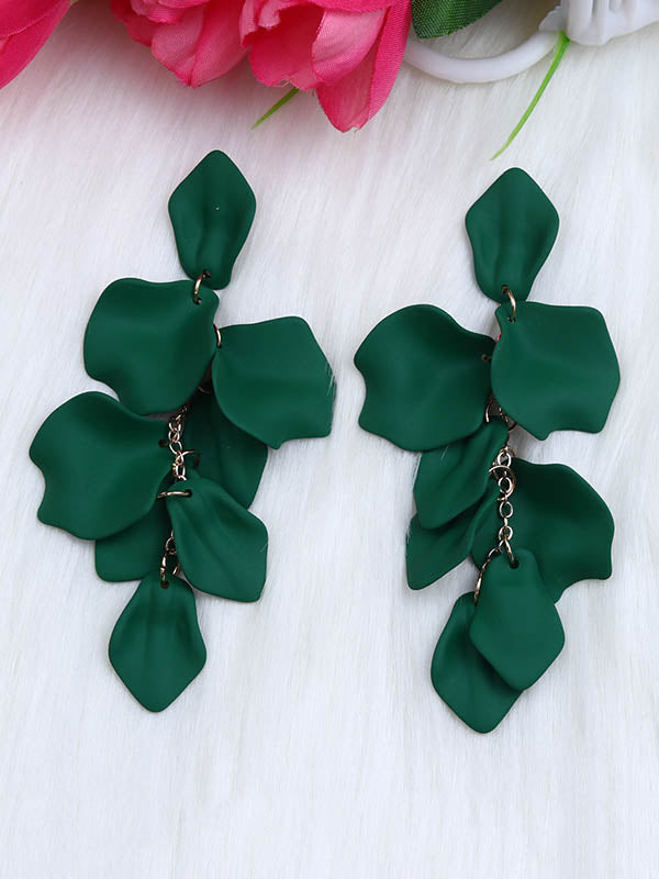 Boucles d'oreilles à chaîne, en forme de fleur