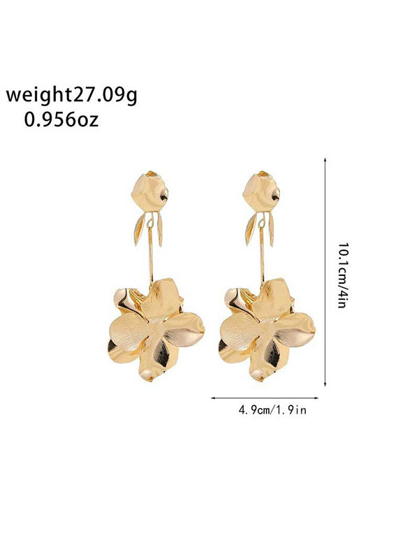 Boucles d'oreilles pendantes géométriques en forme de fleur