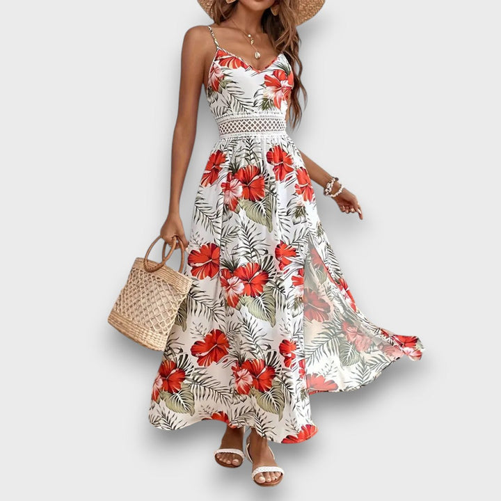 Caliora – Robe maxi avec imprimé tropical
