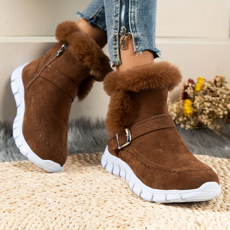 Bottes d'hiver femmes | Fermeture éclair latérale avec détail de sangle