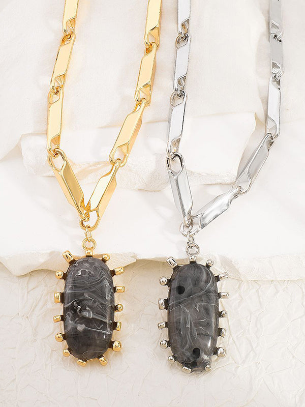Collier géométrique normcore, à chaîne