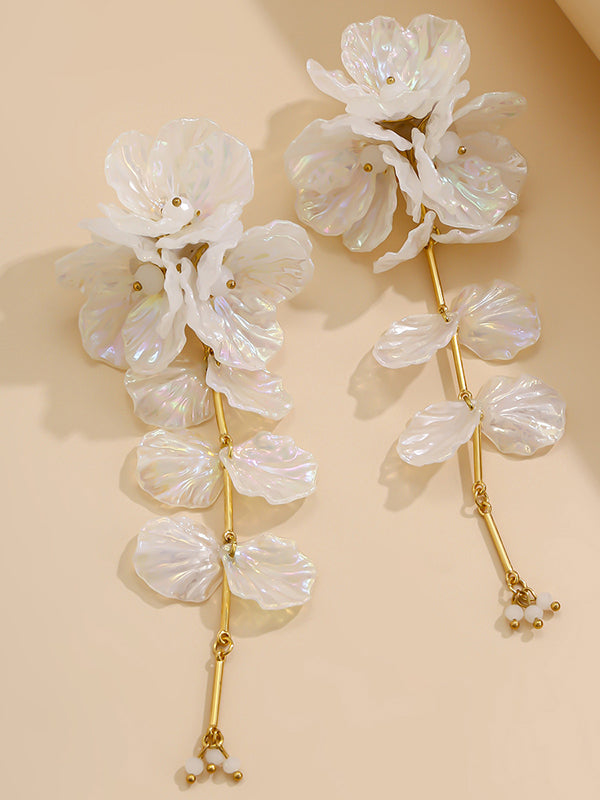 Boucles d'oreilles perlées en forme de fleur
