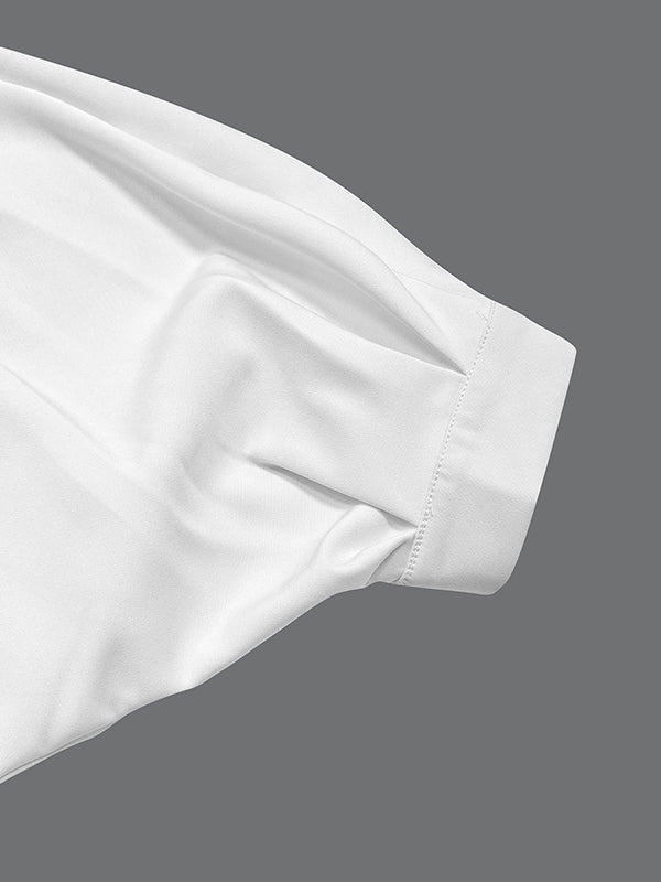 Robe longue ample à manches mi-longues, avec ceinture, à décolleté en V profond, couleur unie