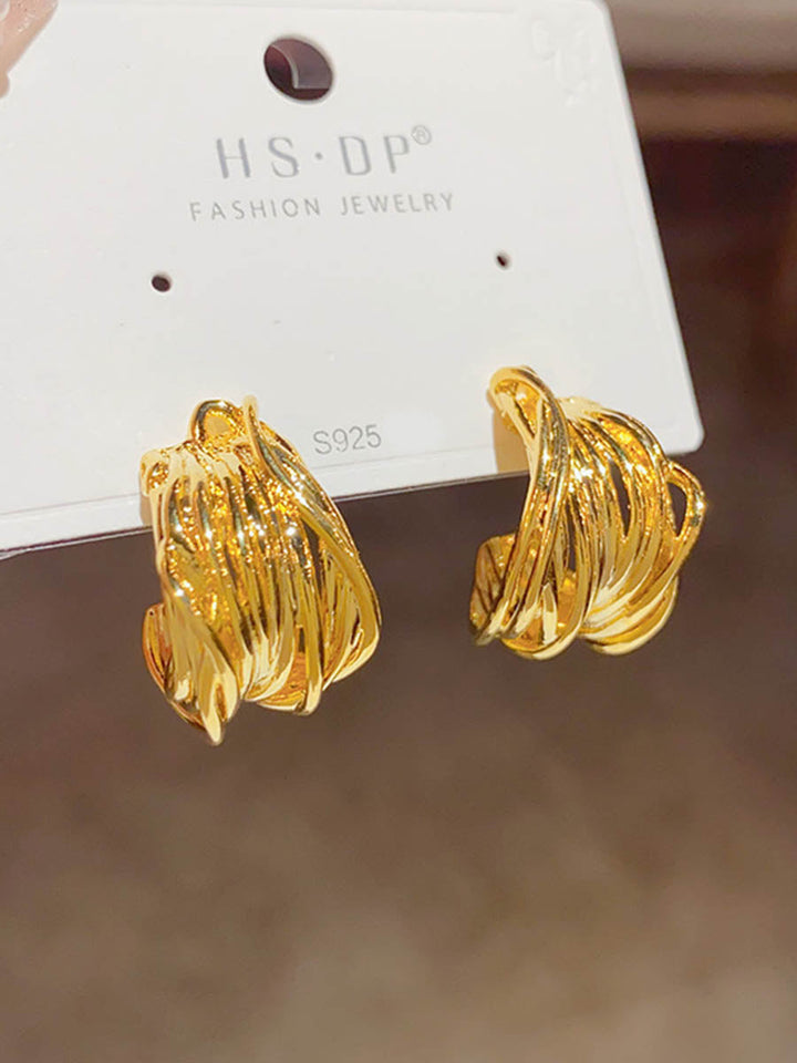 Boucles d'oreilles géométriques couleur unie