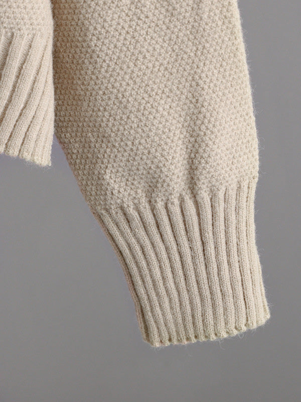 Ensemble deux pièces élégant ample à ourlet plongeant, à manches longues, à col rond, à jambes larges, couleur unie – pull + pantalon